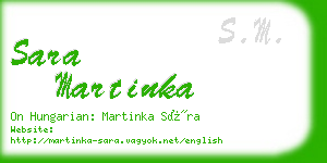 sara martinka business card